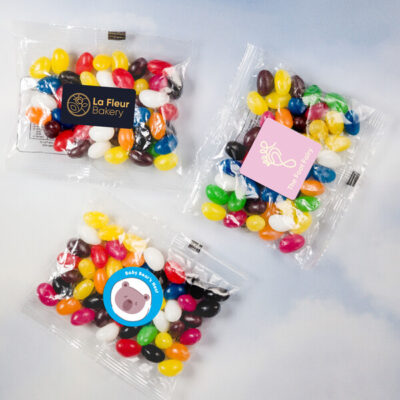 Assorted Colour Mini Jelly Beans in 50g Cello Bag