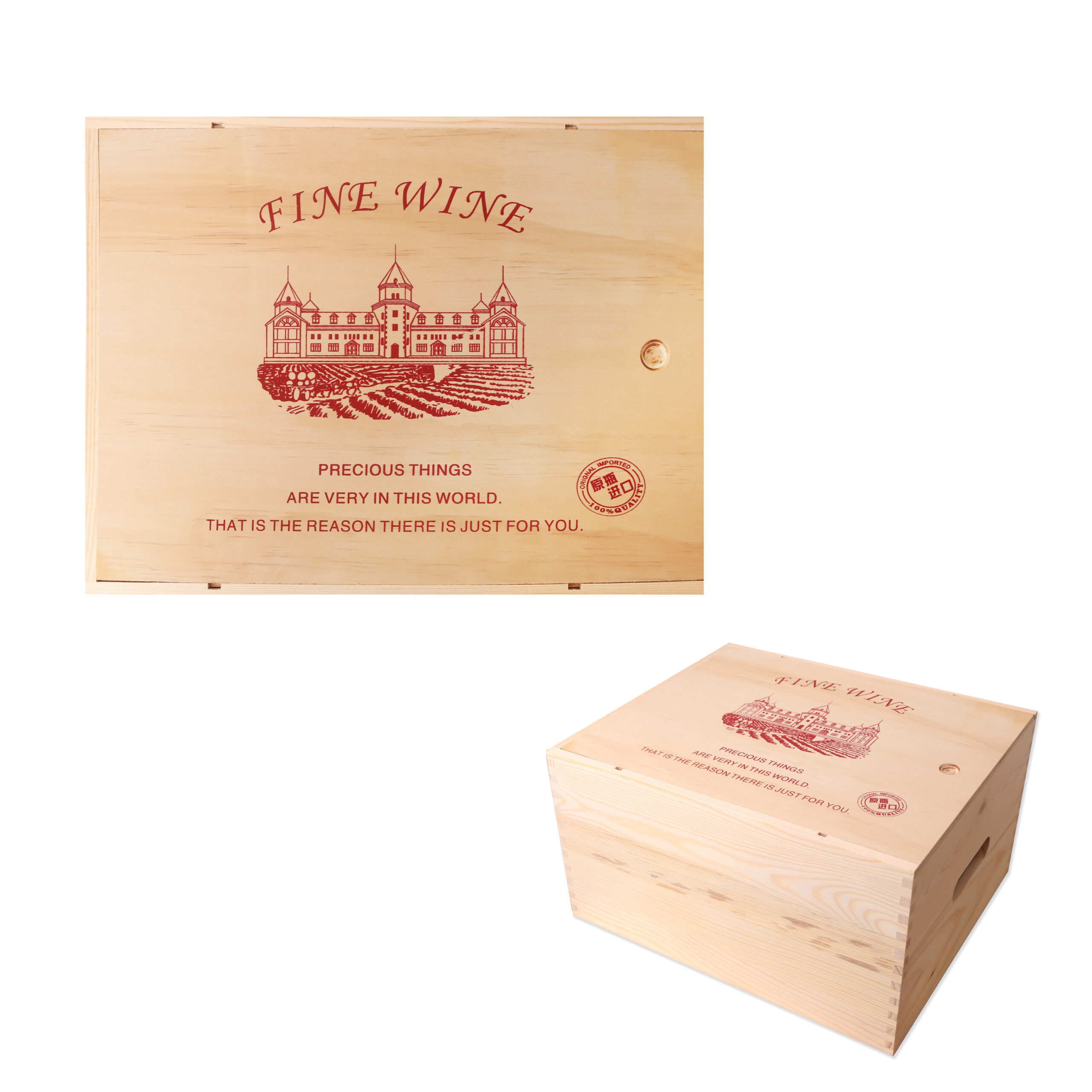 6 Bottle Wooden Wine Box REP Merchandise Solutions