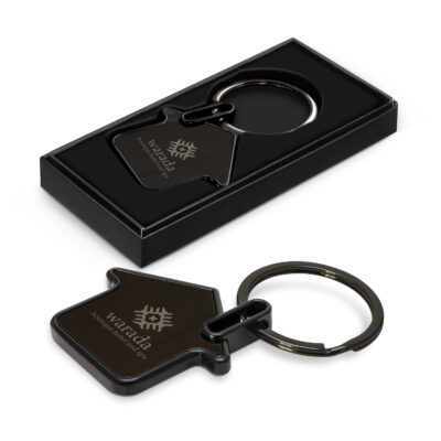Capital House Keyring Gunmetal